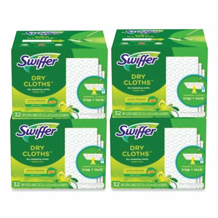 SWIFFER Dry Refill Cloths, 8 x 10.4, White, 32 Cloths, 4PK 80374620